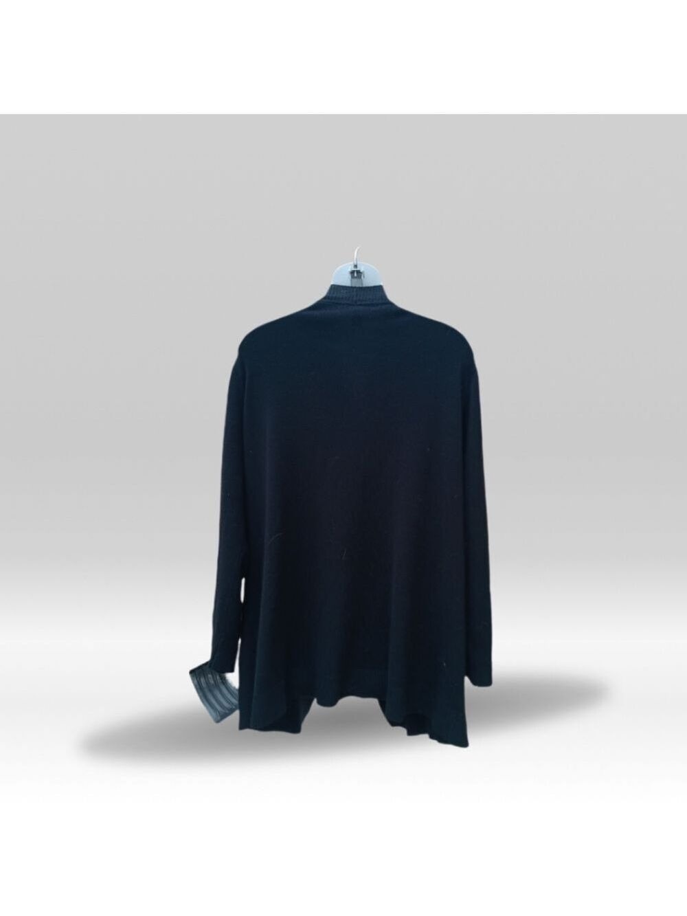 Love Forever Open Front Black Cardigan Sweater Size 2X Pockets Viscose/Nylon - Picture 3 of 3